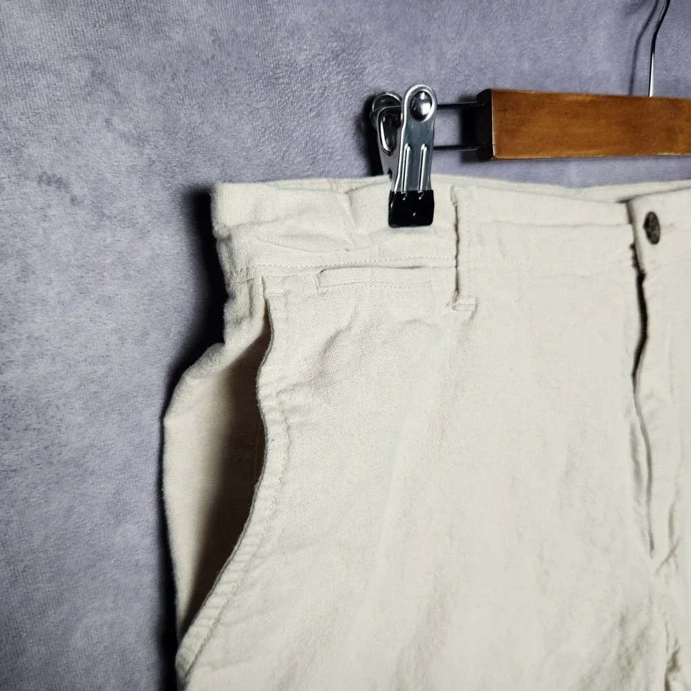 Goodfellow & Co Mens 36 Every Wear Linen Cotton Blend Shorts Beige 9 Inseam